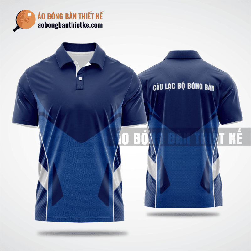 Mẫu in đồng phục bóng bàn CLB Đại học Ngoại ngữ màu xanh dương thiết kế tốt nhất ABBTK306