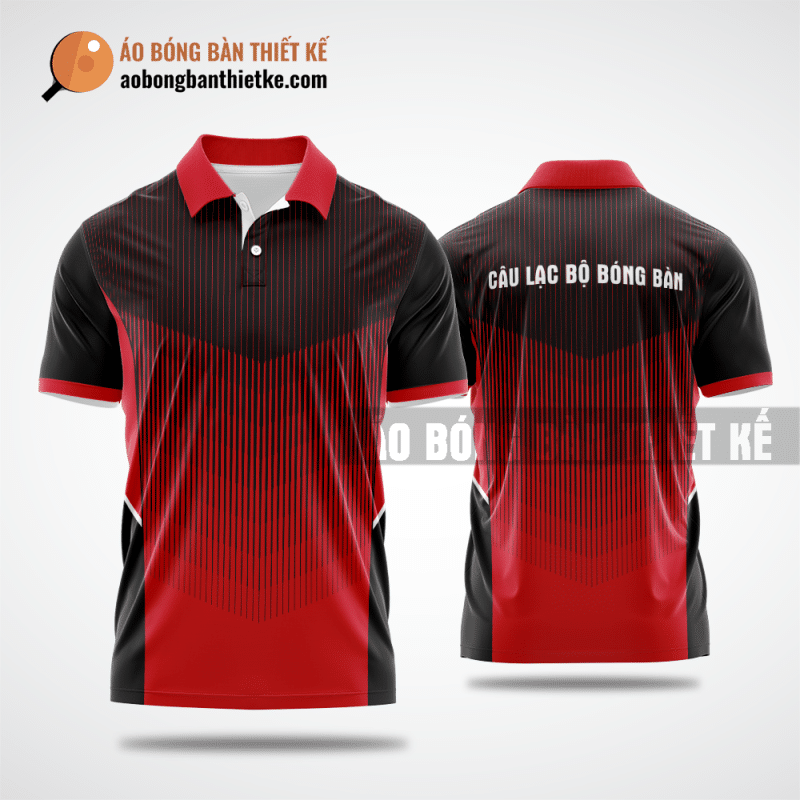 Mẫu trang phục thi đấu bóng bàn CLB Học viện Dân tộc màu đỏ thiết kế cao cấp ABBTK314