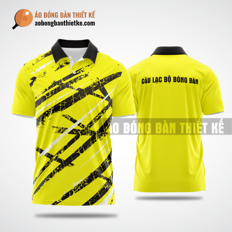 Mẫu in áo bóng bàn CLB Học viện Hành chính Quốc gia màu vàng thiết kế tốt nhất ABBTK378