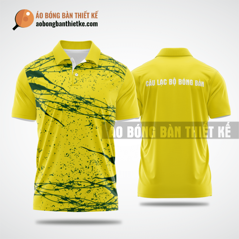 Mẫu in áo bóng bàn CLB Trường Đại học Bách khoa Hà Nội màu vàng thiết kế nam ABBTK391