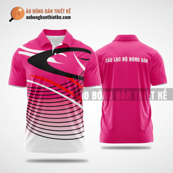 Mẫu may áo bóng bàn CLB Số 8 màu hồng thiết kế cao cấp ABBTK446