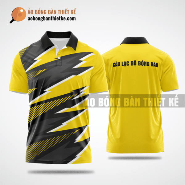 Mẫu trang phục thi đấu bóng bàn CLB Đak Pơ màu vàng thiết kế uy tín ABBTK608