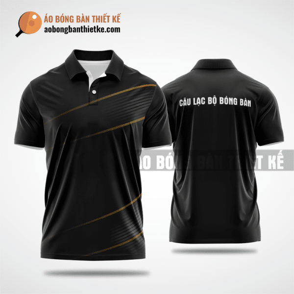 Mẫu may áo bóng bàn CLB Mê Linh màu đen thiết kế cá nhân hóa ABBTK815